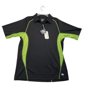 North End Performance 1/4 Zip Polo Cool Logik Men's Size M Black Acid Green NWT